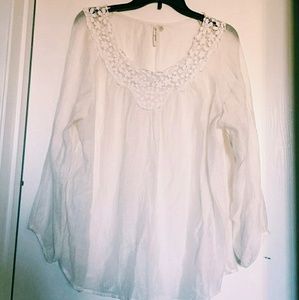 Light weight white lacey blouse
